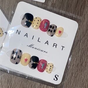 10pcs/Pack Short Square Fake Nails Cute Animal series